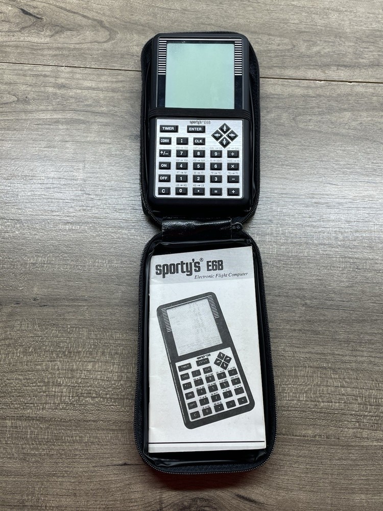 Sportys E6B Electronic Flight Computer w Case & Manual Tested WORKS *READ