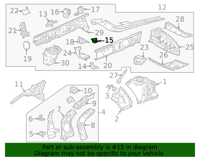 Genuine GM Passenger Side Engine Compartment Side Rail Bracket 23255648