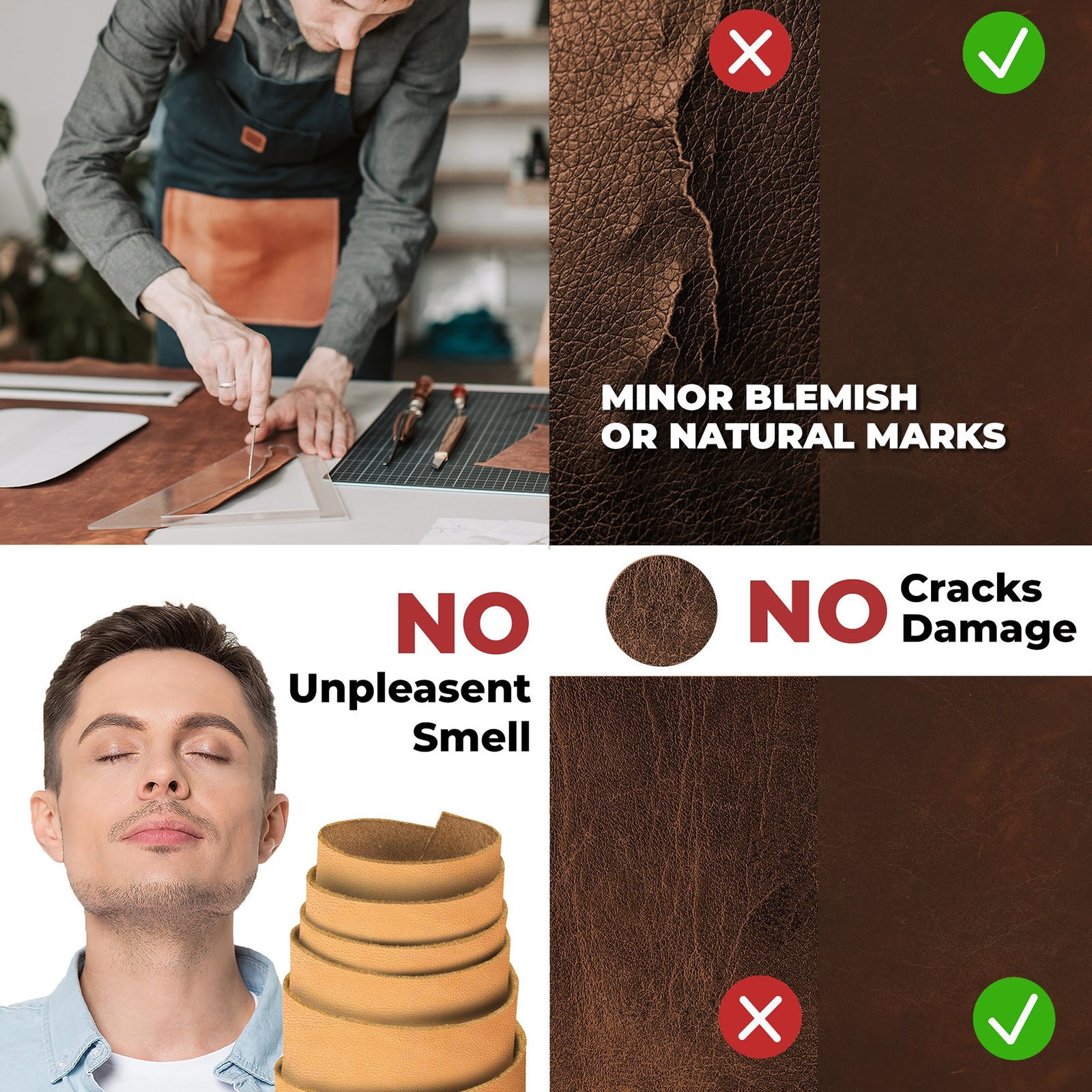 ELW 9-10 oz (3.6-4mm) Heavy Weight Oil Tanned Cowhide Full Grain Leather