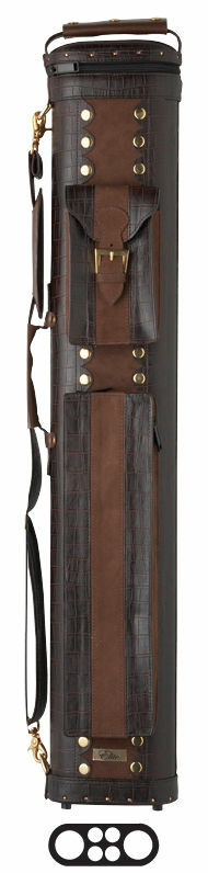 Elite ECC24 2 Butt x 4 Shaft Brown Billiards Pool Cue Stick Case