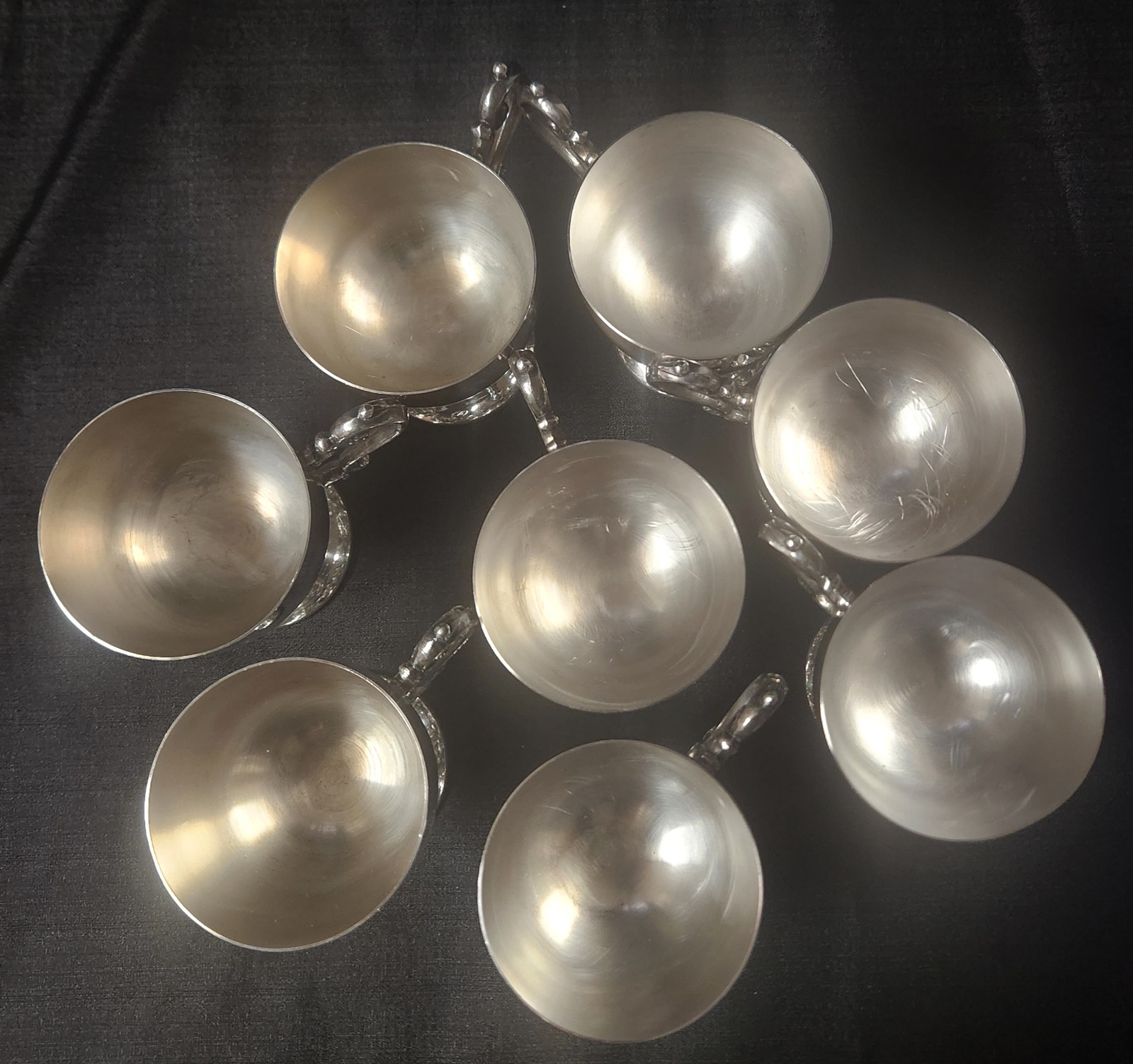 Vintage Silver Plated Punch Cups Victorian/Georgian Style - Set of Eight