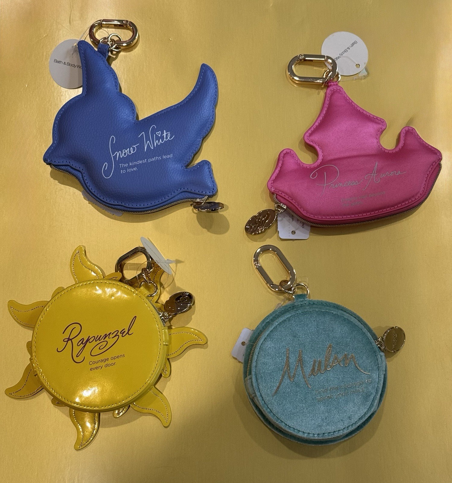 NEW - VHTF Bath & Body Works Disney Princess I & II Releases Coin Purses
