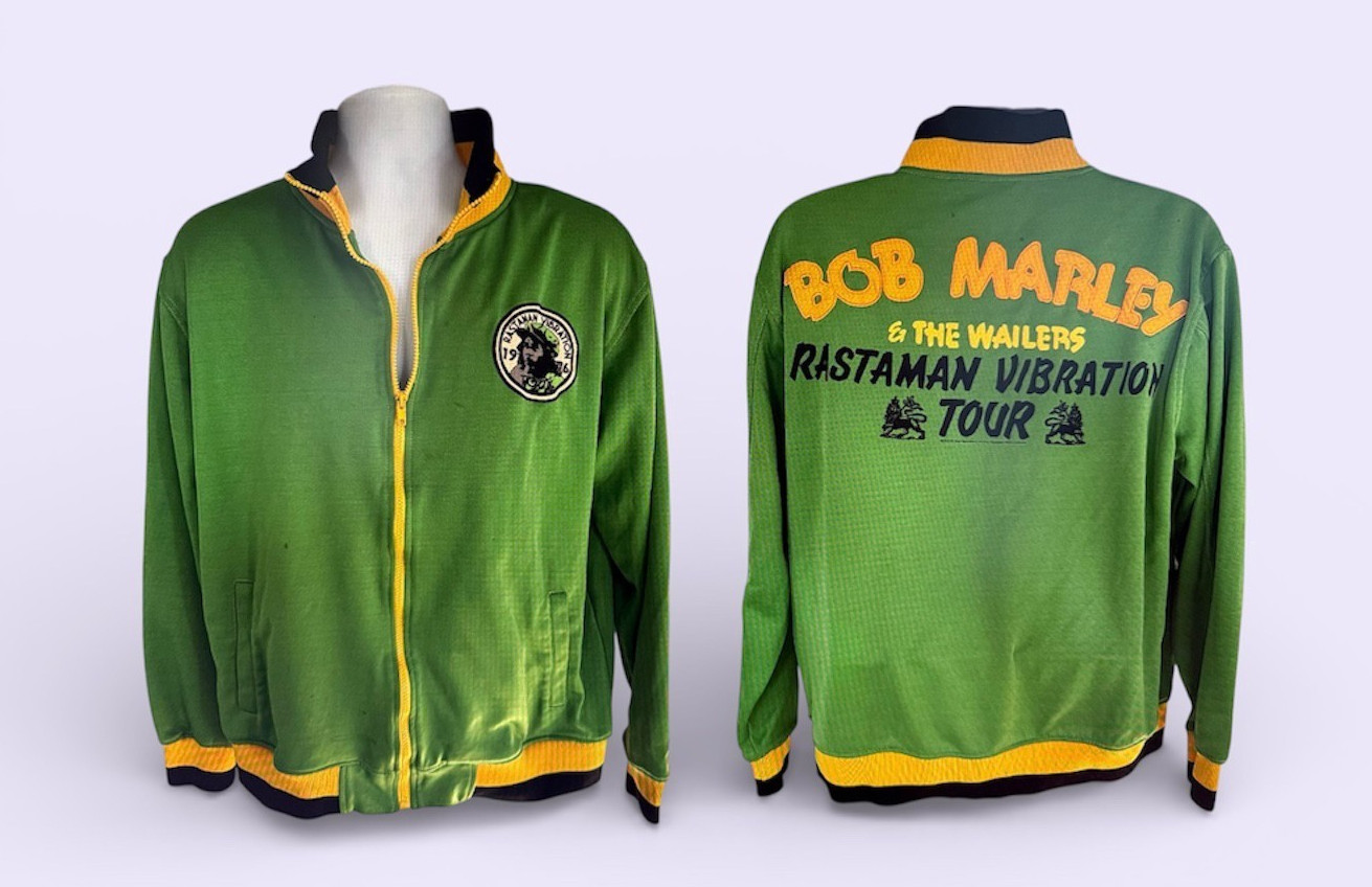 BOB MARLEY & the WAILERS RASTAMAN CATCH A FIRE GREEN JACKET VIBRATION TOUR SZ XL
