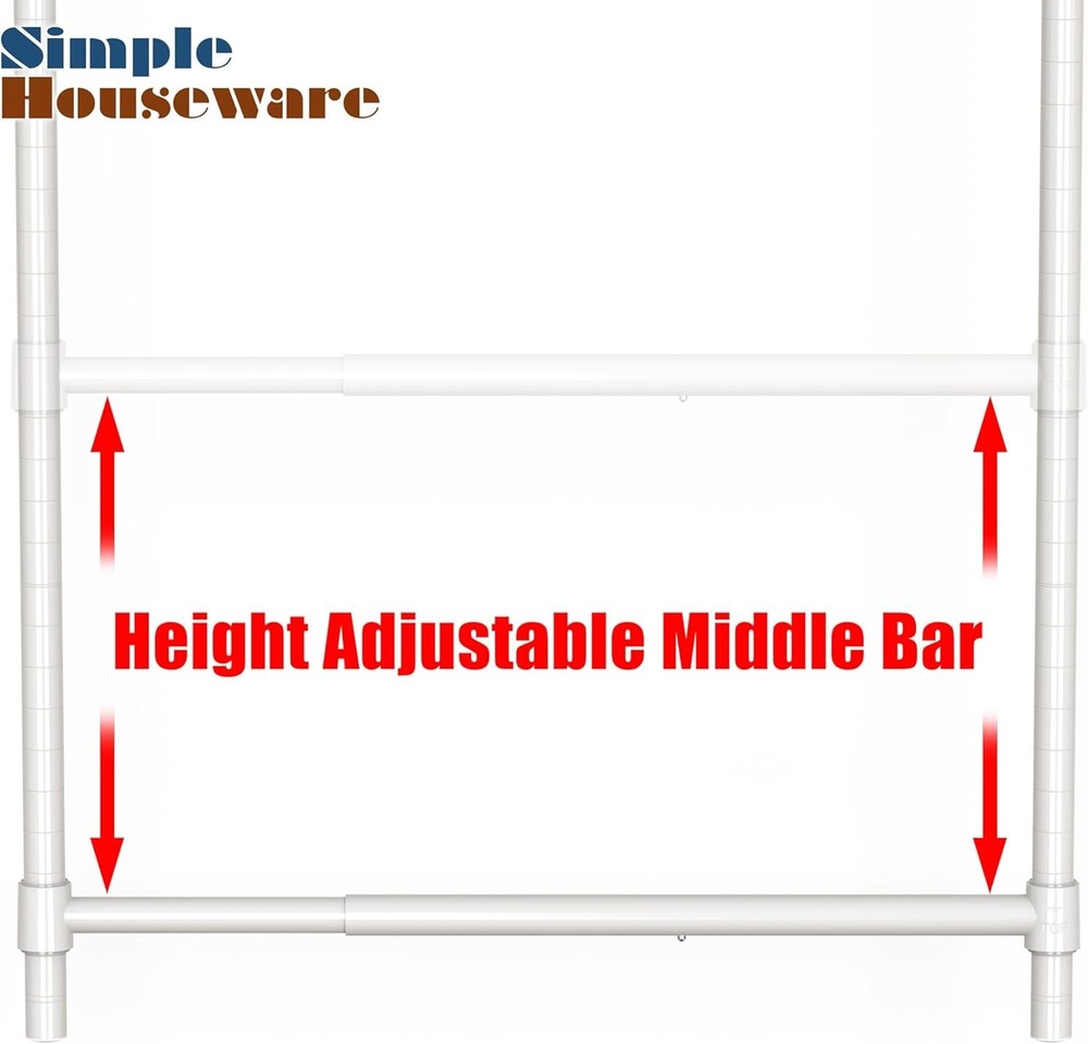 Adjustable Closet Hanging Rod, White