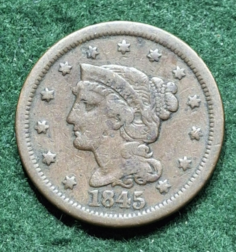 1845 large cent