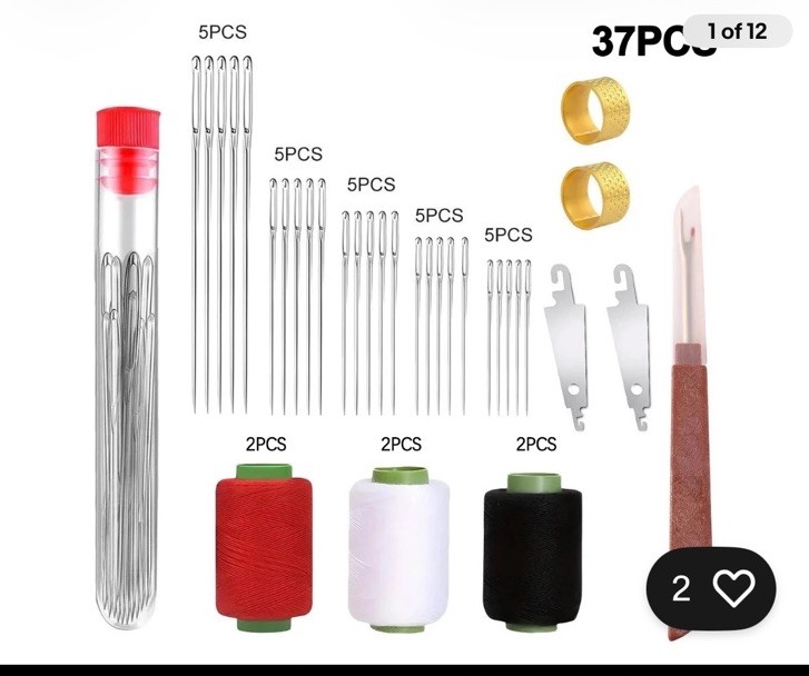 37PCS Sewing Tool Set,Needles Thread Hand Repair Tool,Portable Sewing Kit