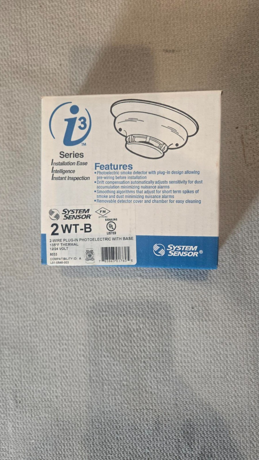 System Sensor 2WT-B i3 Series 2-wire Photoelectric Smoke Detector