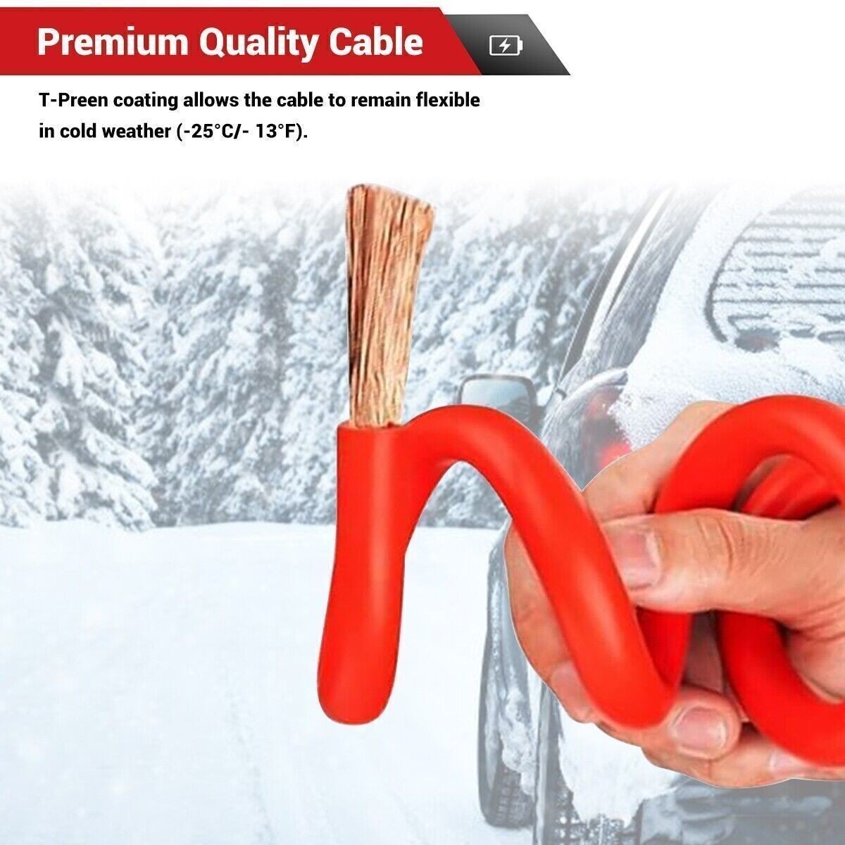 5.9FT Jumper Cable Clamps For Milwaukee 18V Li-ion Battery Jumper Starter 8AWG