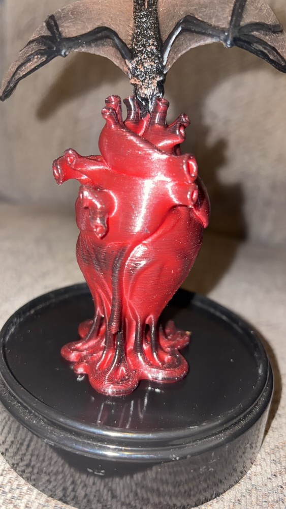 Vampire bat drinking from heart ooak unique oddity gaff