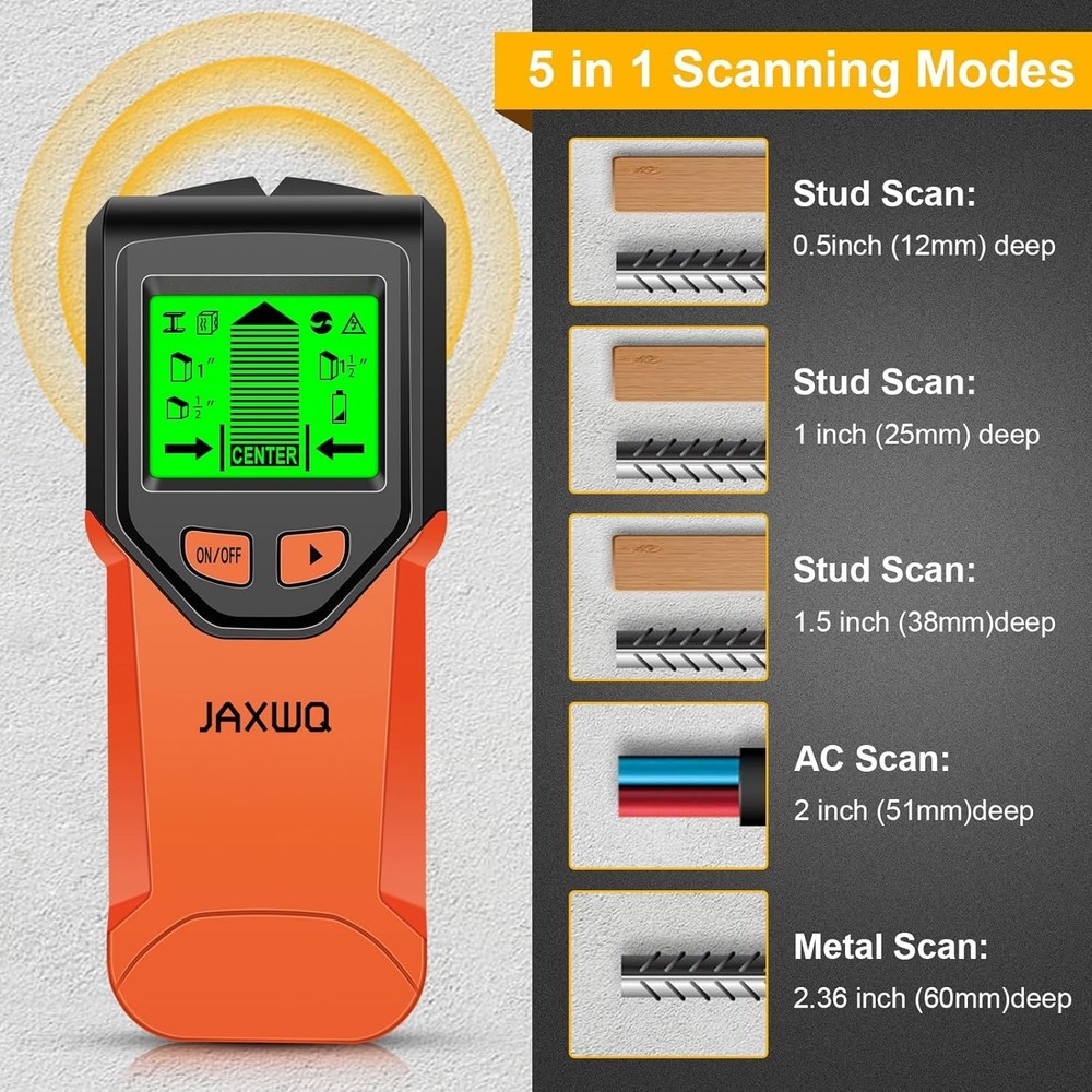 Accurate Wall Scanner Tool - 5-in-1 Stud Finder with Essential Safety Features