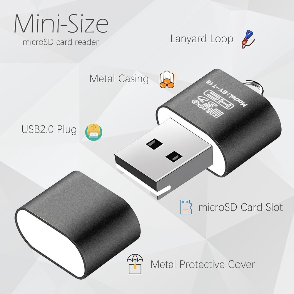 Portable 3 Pack Micro SD Card Reader - Fast USB Adapter for Easy Data Transfer