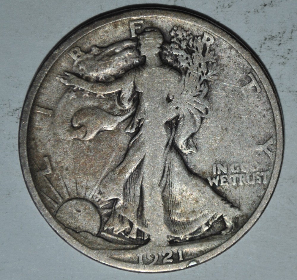 1921 Walking Liberty Silver Half Dollar {{{T458