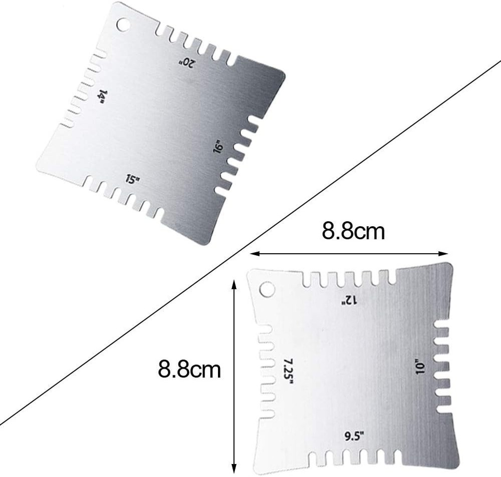 Versatile 14-Piece Guitar Tool Kit: Stainless Radius Gauges & Action Ruler