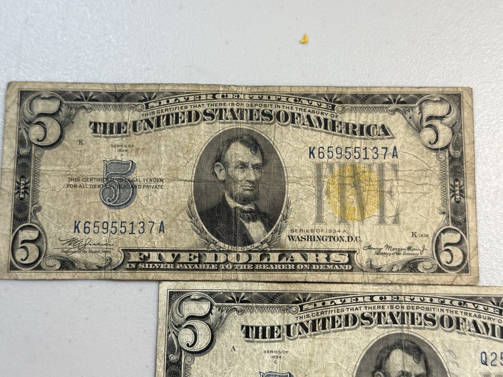$5 Yellow, Red & Blue (x3) Certificates!!