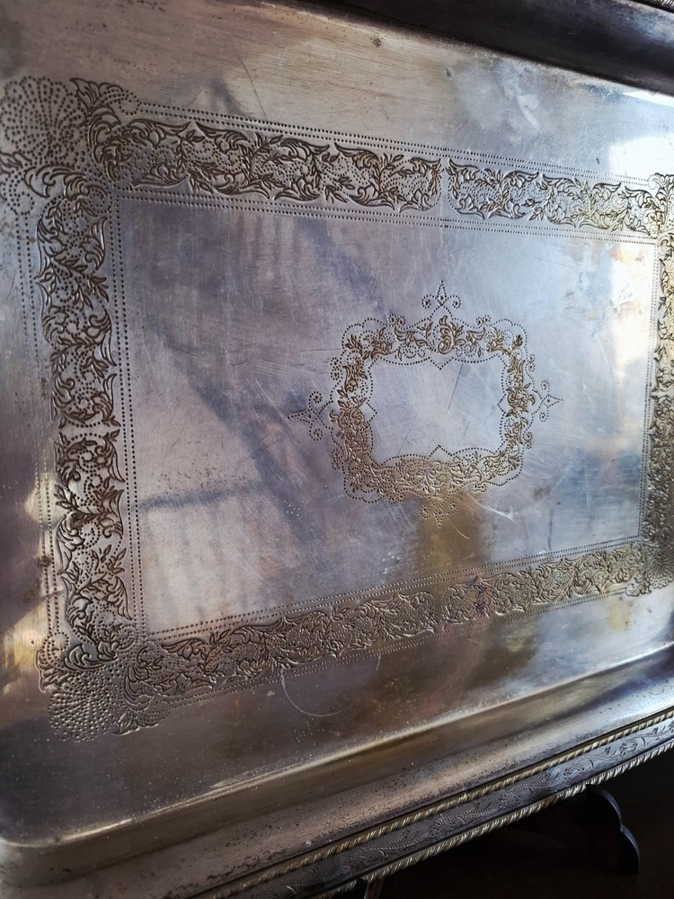 Large Antique Asprey & Co Silver Plated Tray.