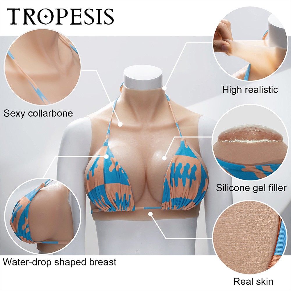 Natural Silicone G Cup Breast Form Fake Boobs For Crossdersser Drag Queen