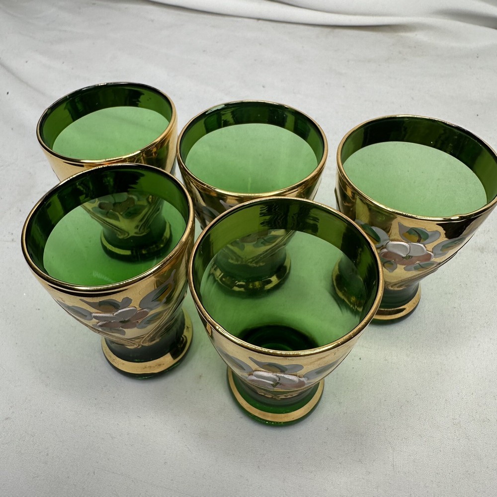 Emerald Cordial Shot Glasses Set 5