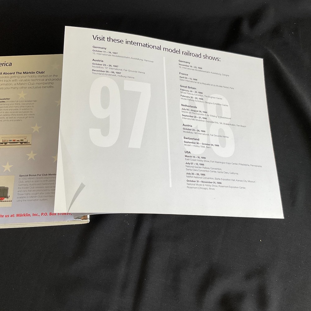 1997/98 E Complete Program MARKLIN HO TRAIN CATALOG & PRICE GUIDE - Good Cond.