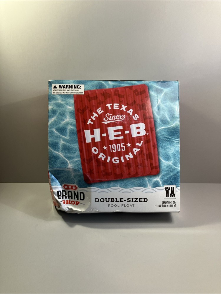H-E-B Texas Original Double-Sized Pool Float 74” x 66” Brand Shop Inflatable