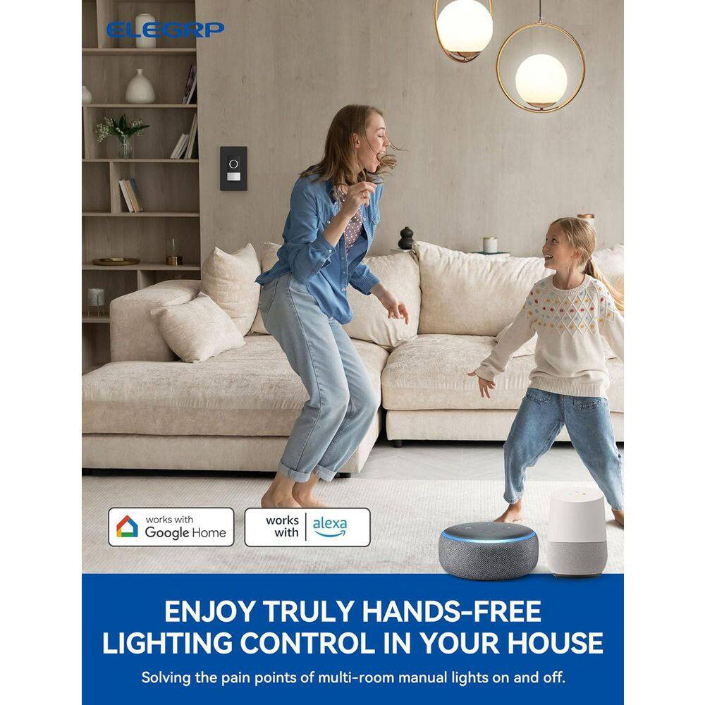 Smart Sensor Light Switch Single Pole 2. 4Ghz Wi-Fi Dimmer Switch Compatible W/A