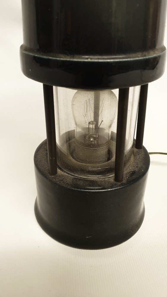 Ceramic Mains Powered Miners Lamp Cottage Light Etc Black