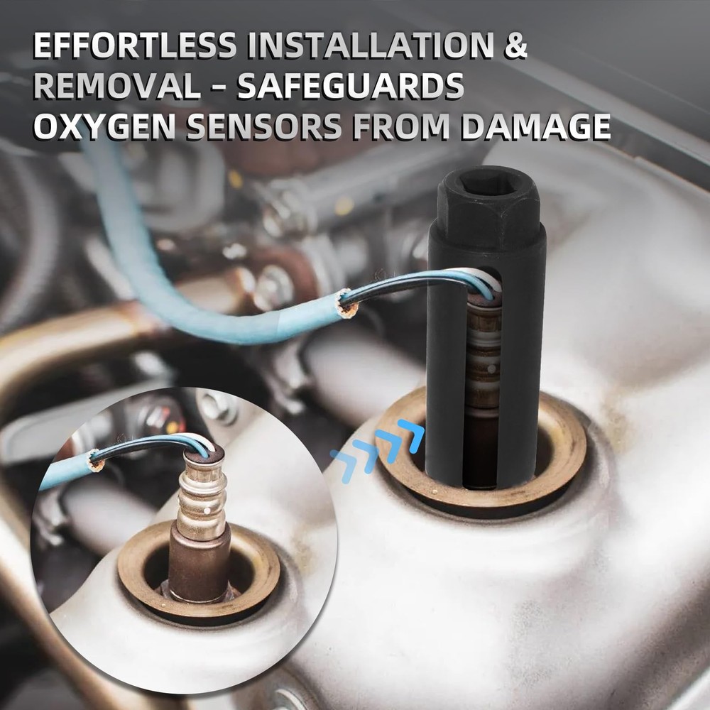 Oxygen Sensor Socket, 7/8” (22mm) O2 Removal Tool 1/2-7/8, One Pcs