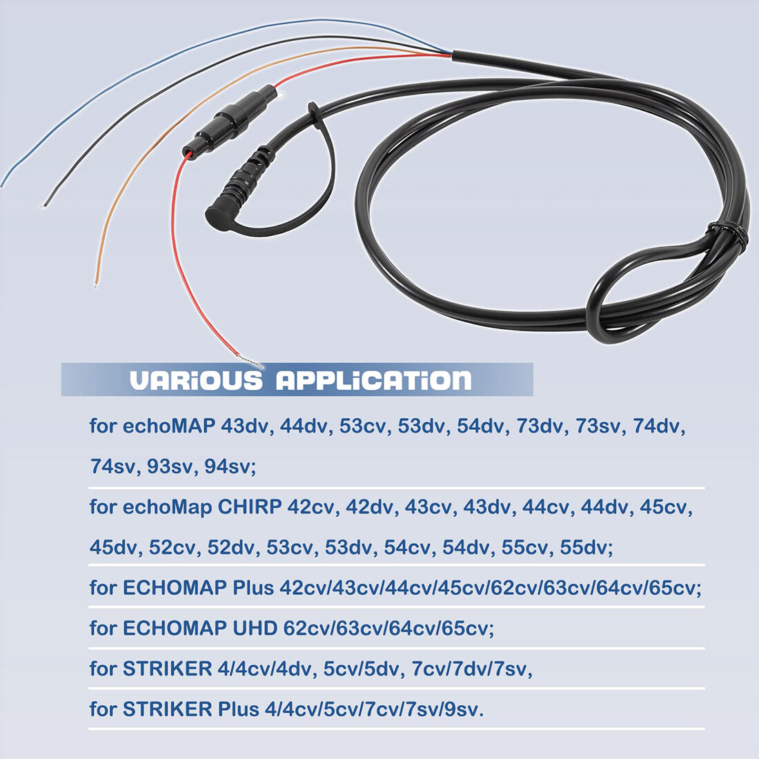 Power/Data Cable 4-Pin 010-12199-04 for Garmin Striker VIVID 4cv 5cv 7cv 7sv 9sv