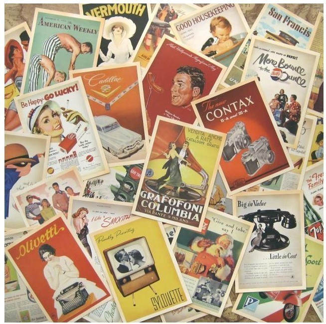 Lot of 32 Old Memories Forever Old Movie & Ads Poster Vintage Postcards