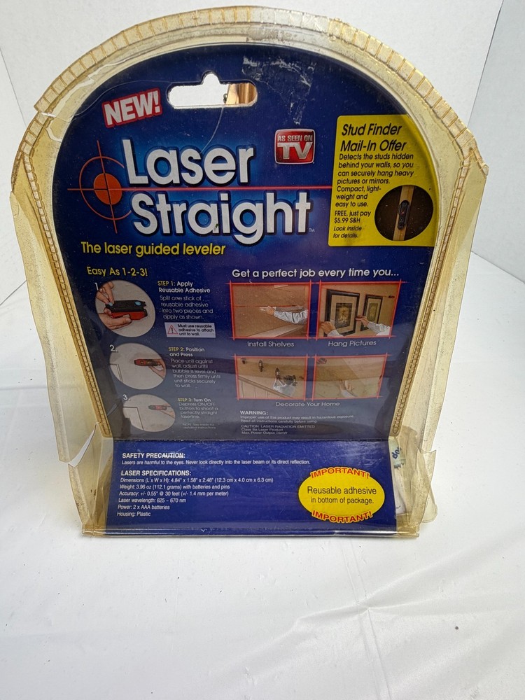 Laser Straight Level As Seen On TV Line Tool Open Box Untested