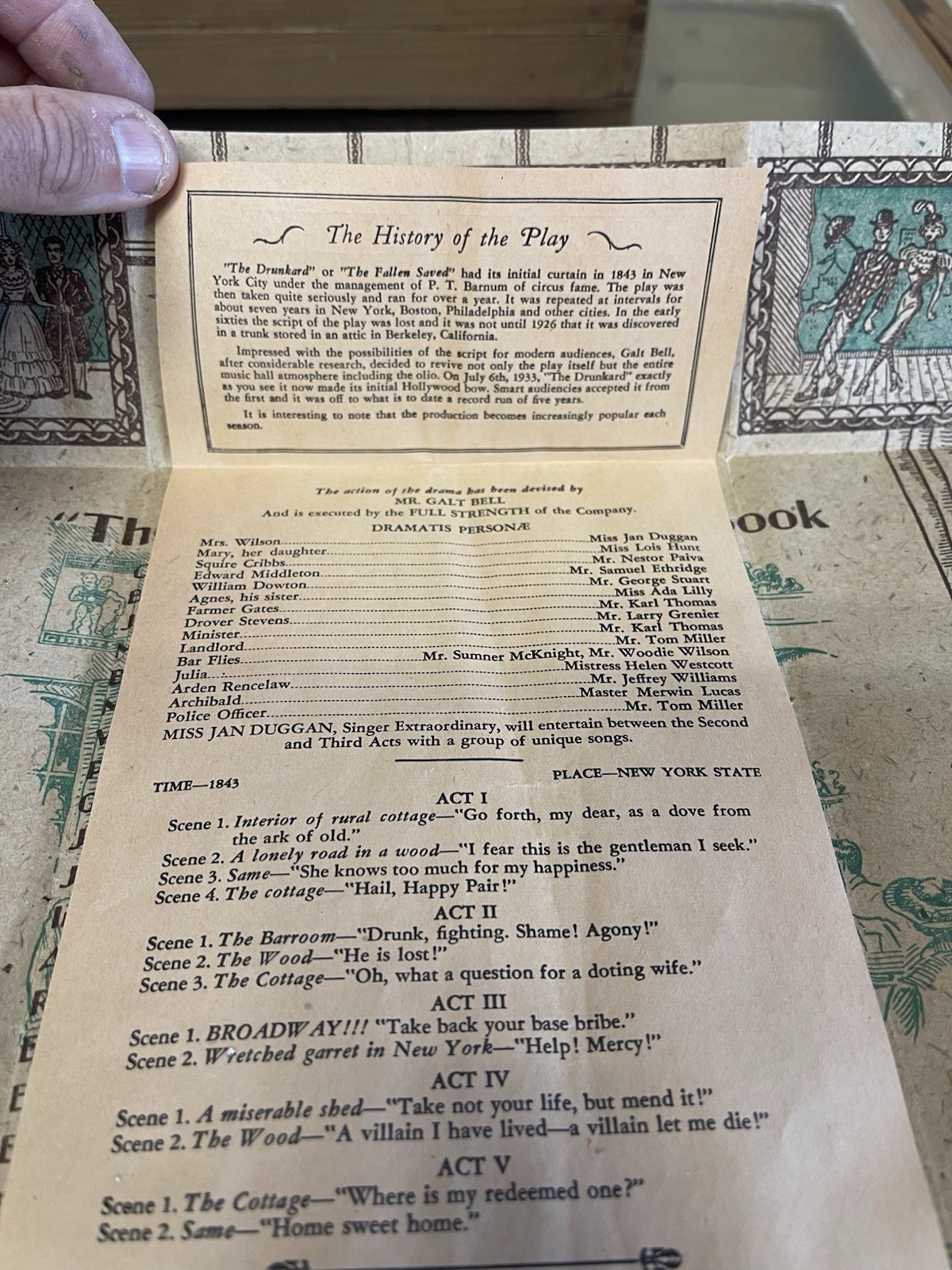 Vtg Theatre Souvenir Program THE DRUNKARD Galt Bell Theatre Mart Hollywood 6th