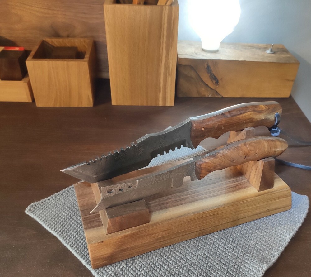 HeSy Handmade Dual Display Stand from solid walnut wood