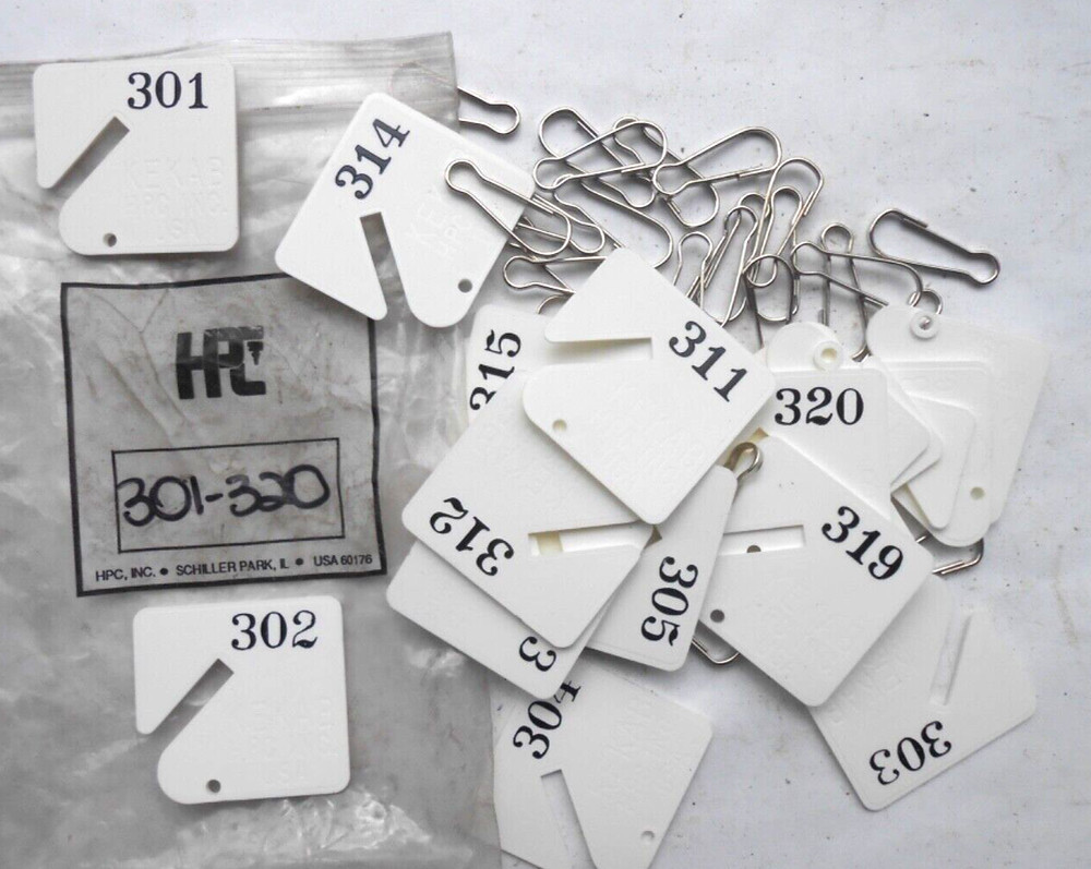 80 HPC Key Replacement Tags  40  #301-320 and 40 #321-340