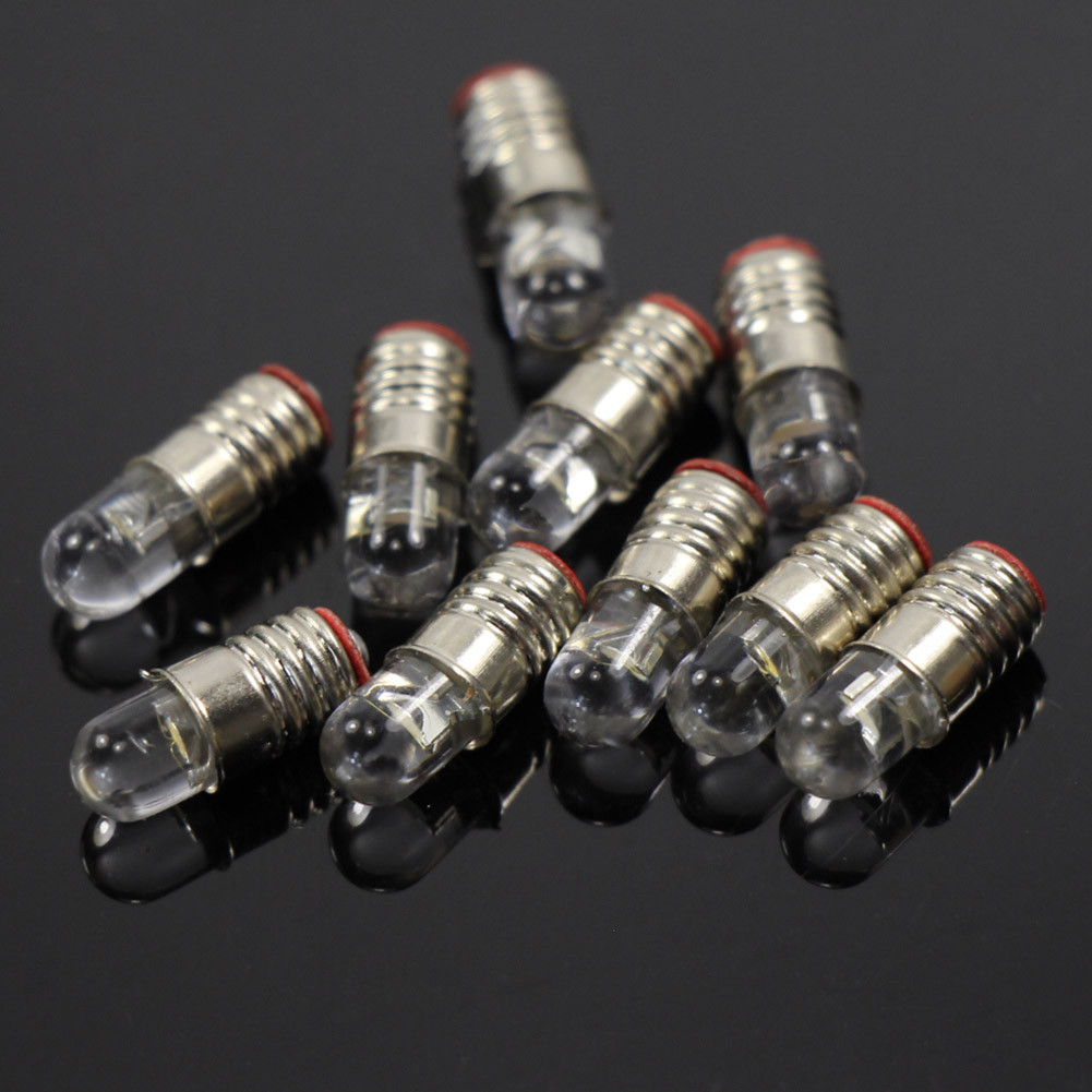 E505WM 10pcs Warm White 4.5mm LED Screw Bulb E5 E5.5 12V Model Light HO N Scale
