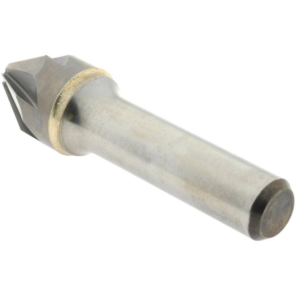 Hertel 3/4" Head Diam, 1/2" Shank, 6 Flute 60° Solid Carbide Countersink Brig...