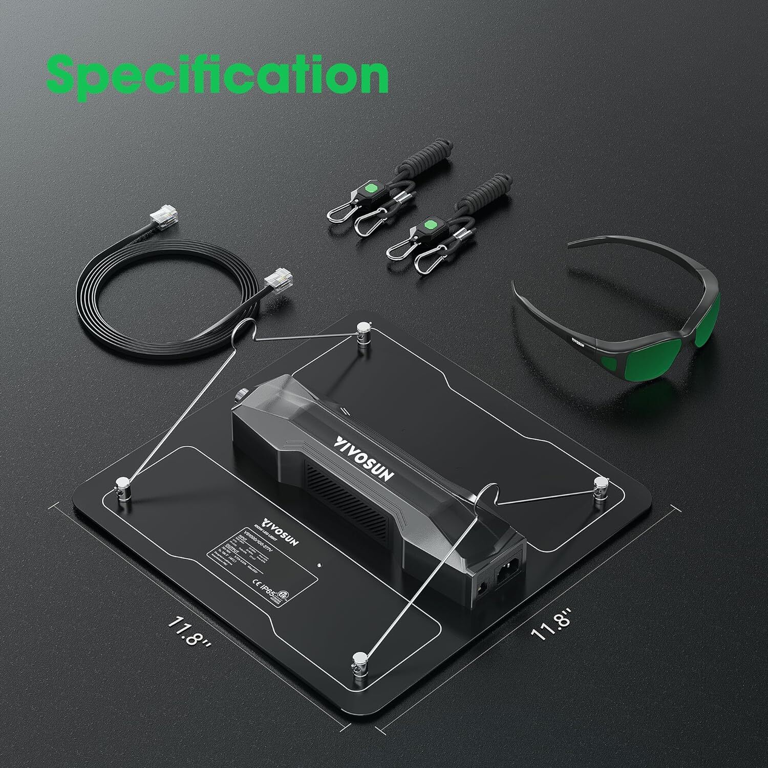 VIVOSUN 2x2 Complete Grow Tent Kit VS1000 LED Grow Light 4" Air Ventilation Kit