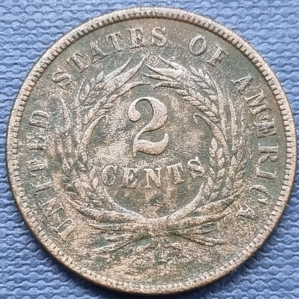 1868 Two Cent Piece 2c Better Grade XF Details #61807