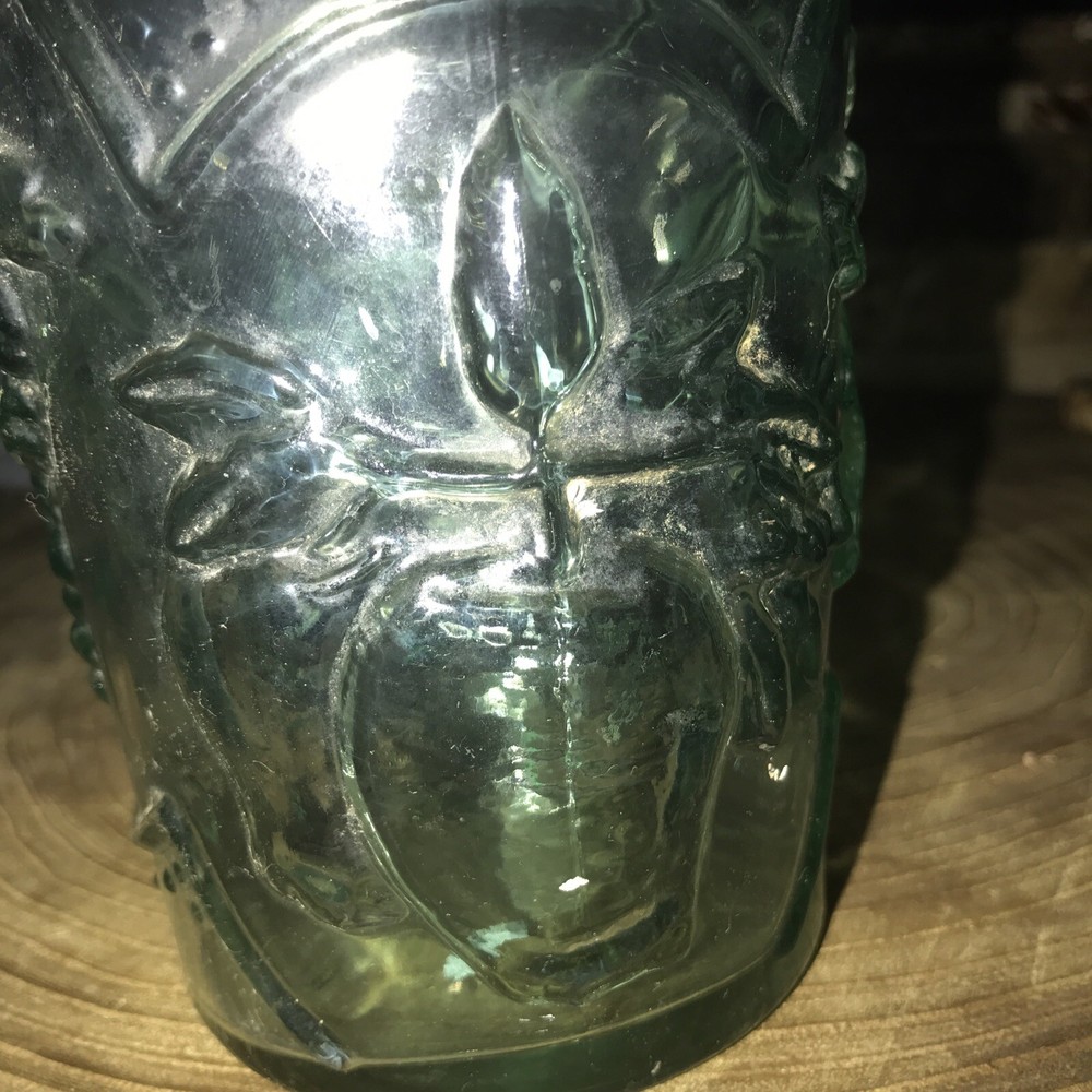 Clear Green Tint Wine Bottle With Embossed Fruit- Canada
