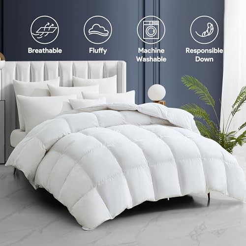 Oversized King Duvet Insert Comforter with 8 Super King White/All Season