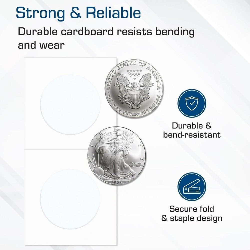 NEW (5 pk) BCW Coin Paper Flip- Eagle / Crown