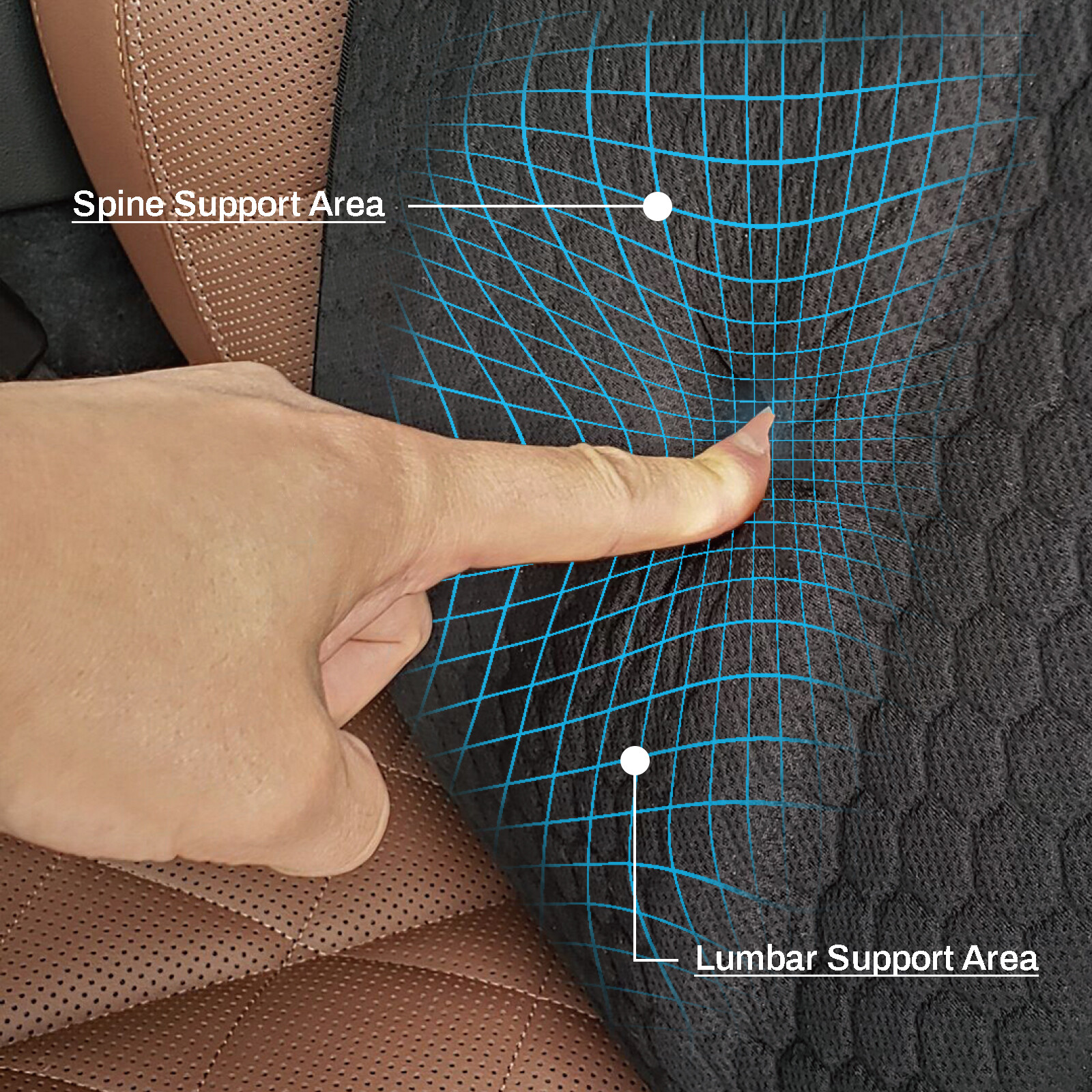 Back Cushion Lumbar Support Cushion Pillow/Car Seat Back Cushion Pain Relief US,