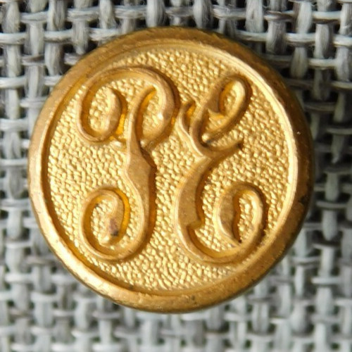 Antique Vtg  Button Monogrammed & Back MarkedAprx: 9/16" #106-B