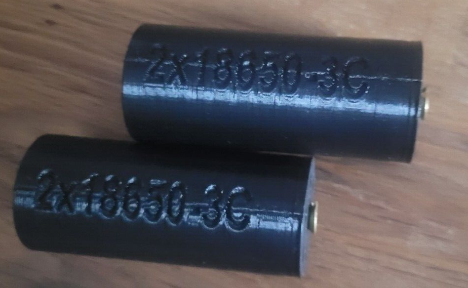2x 18650 Li-Ion to 3x C-cell Flashlight Adapter