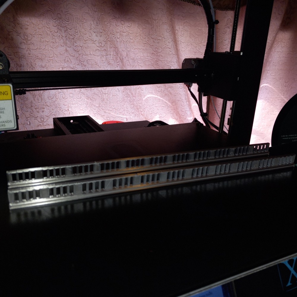 15" N scale Bridge or Road Railing pair 3D Printed