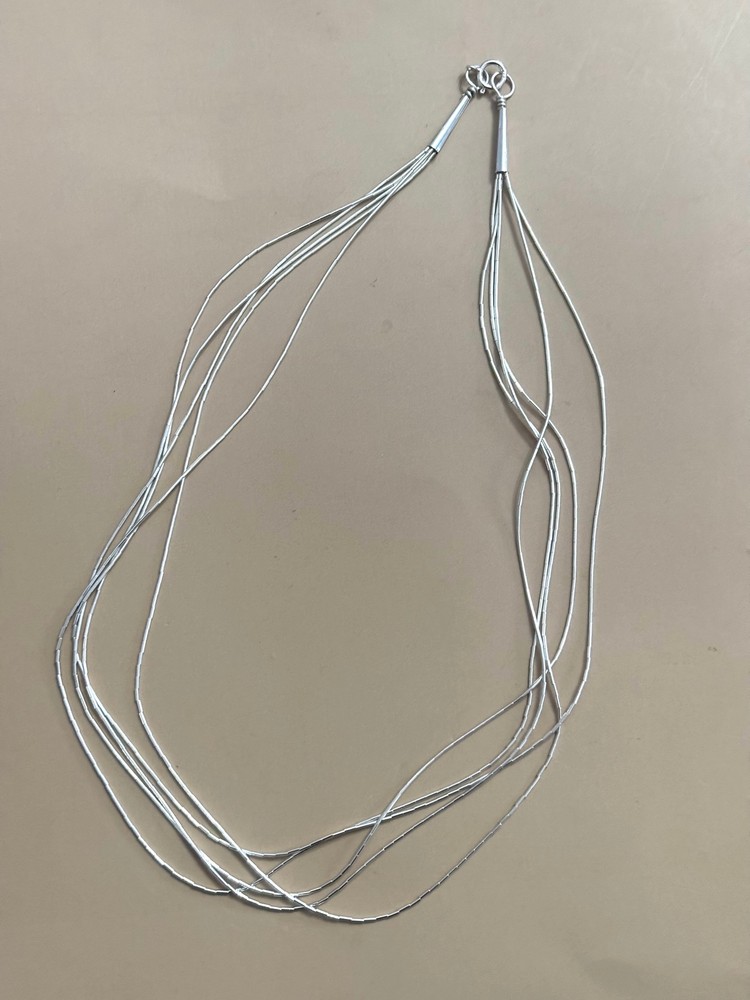 5 Strand Liquid Silver Necklace