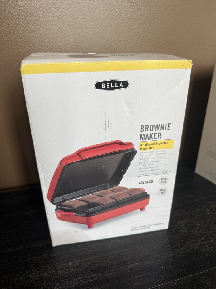 Bella Ultimate Brownie Maker RED Makes 8 Brownies Nonstick