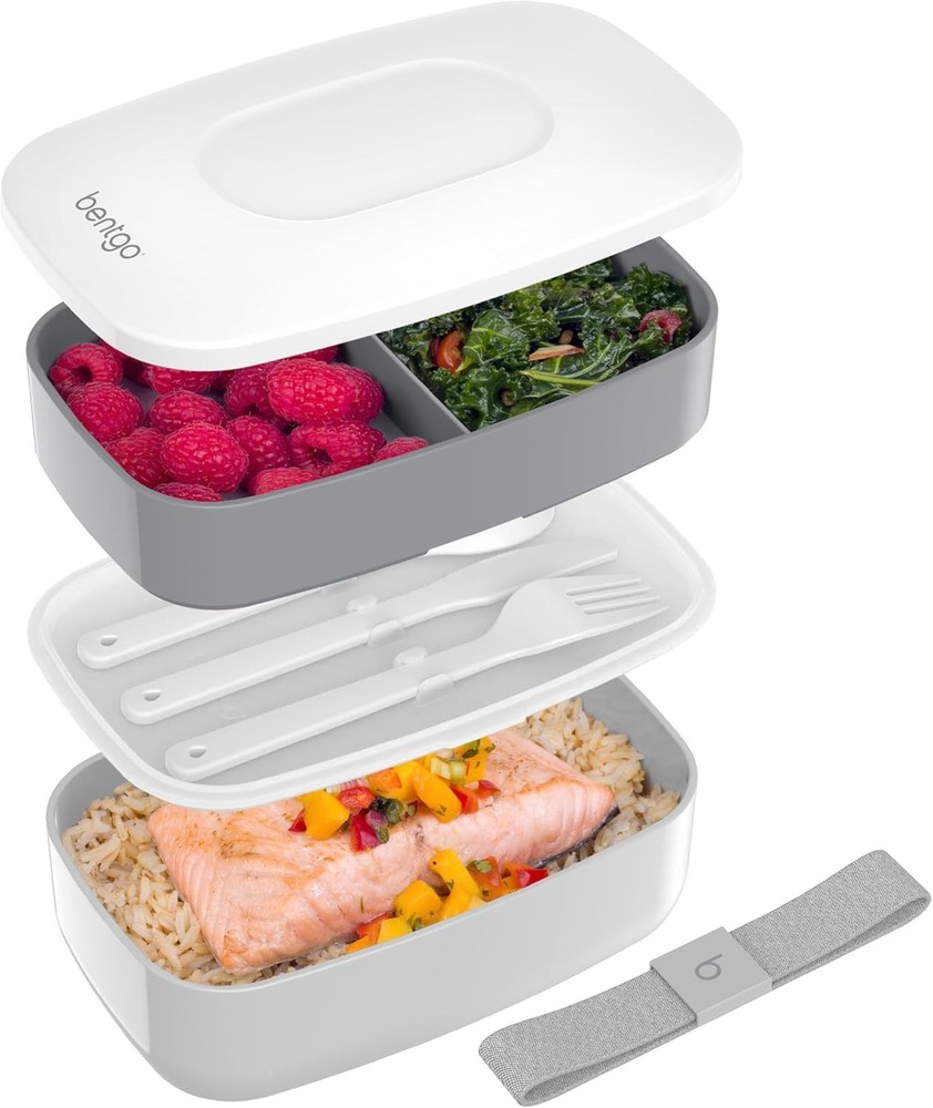 Elegant Bento Box with Removable Utensils - Space-Saving & Durable Design