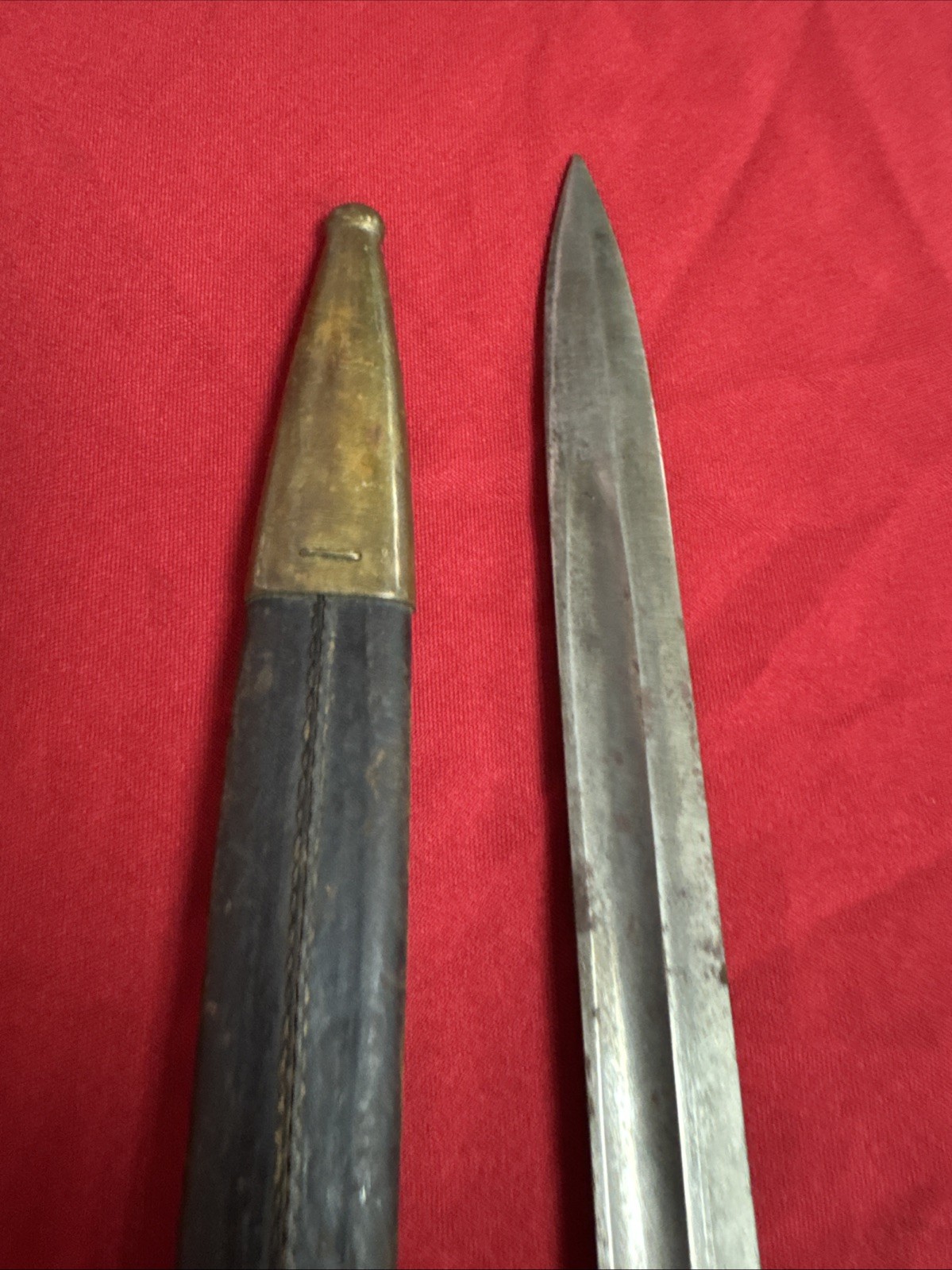 Alex Coppel Solingen Brazil M1908 Mauser Bayonet with Leather Scabbard A955