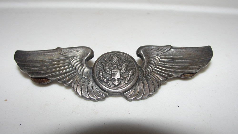 VINTAGE STERLING US ARMY AIRCORE / FORCE LAPEL PIN - WWII