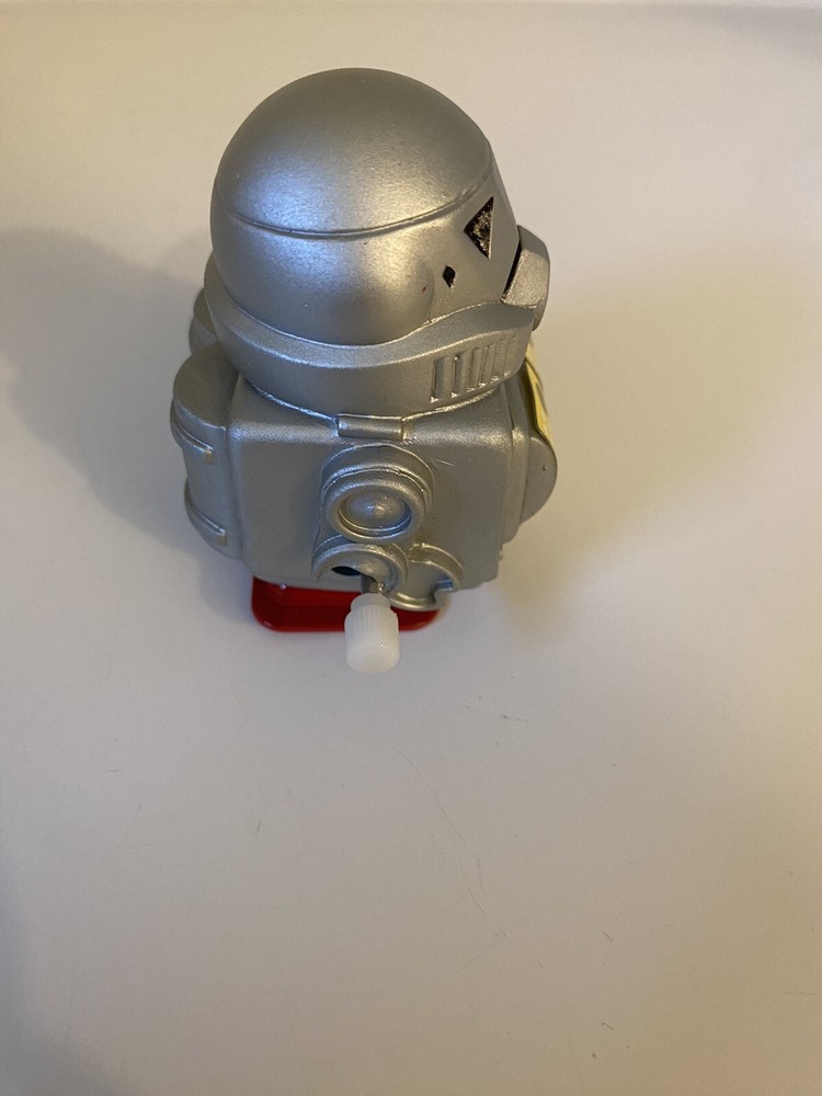 White Knob Wind-up 3" GALAXY WARRIOR Silver Robot Tomy