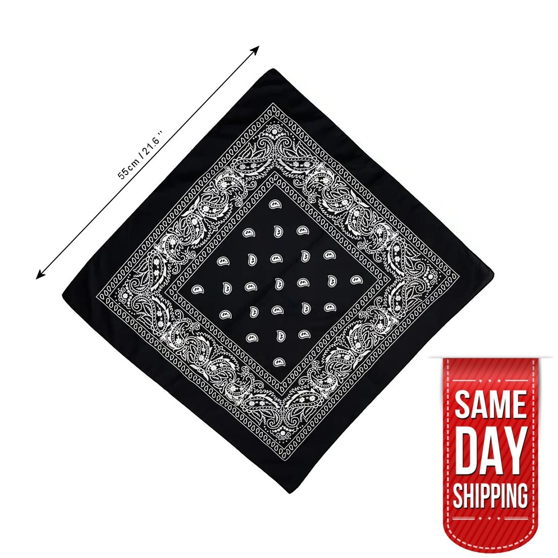 2 Pack Bandana 100% Cotton Paisley Print Double-Sided Scarf Head Neck Face Mask